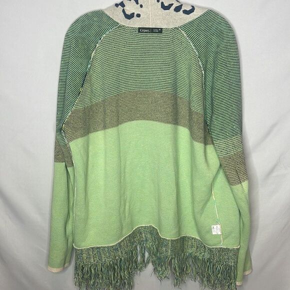 Gypsy05 Fringe Trim Multi Color Shawl Cardigan.  Size XS. - Picture 11 of 14